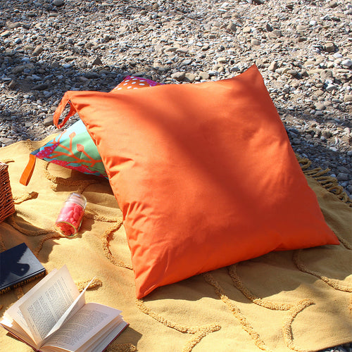 Plain Orange Cushions - Plain Neon Large 70cm Outdoor Floor Cushion Cover Orange furn.