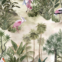 Animal Beige Wallpaper - Platalea  Wallpaper Sample Natural Paoletti