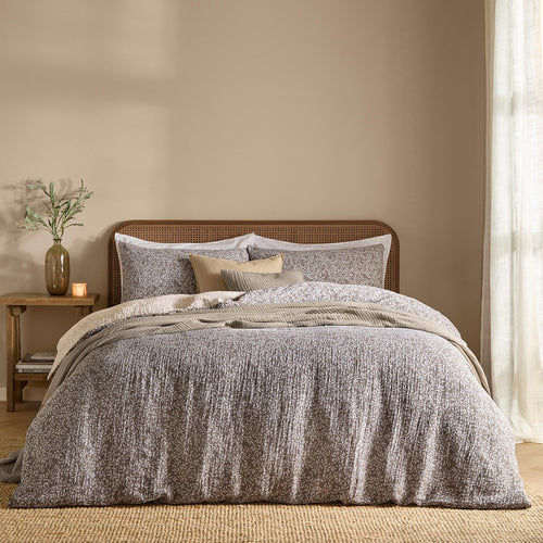 Perrie Leaf Muslin 100% Cotton Duvet Cover Set Mole