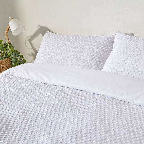 Spotted White Bedding - Polka Tuft  100% Cotton Duvet Cover Set White Yard