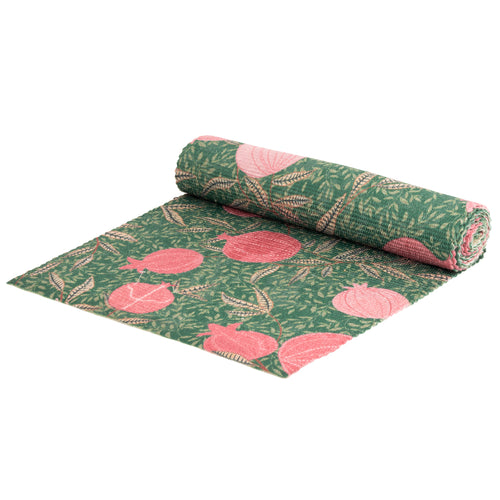 Floral Green Accessories - Pomegranate  Table Runner Green Paoletti