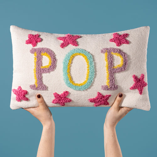 Abstract Pink Cushions - Pop Cotton Tufted Cushion Cover Fuchsia heya home