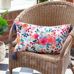 Wylder Posies Floral Tasselled Cushion Cover in Blue/Pink