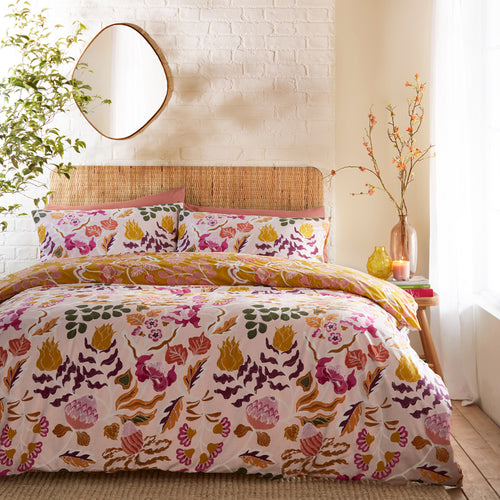 Floral Purple Bedding - Protea Printed Abstract Floral Duvet Cover Set Pink furn.