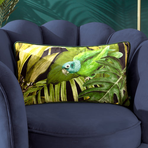 Animal Green Cushions - Psitta  Cushion Cover Black Wylder