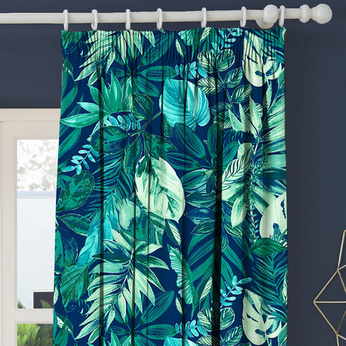 Jungle Blue M2M - Psychedelic Jungle Navy Made to Measure Curtains furn.
