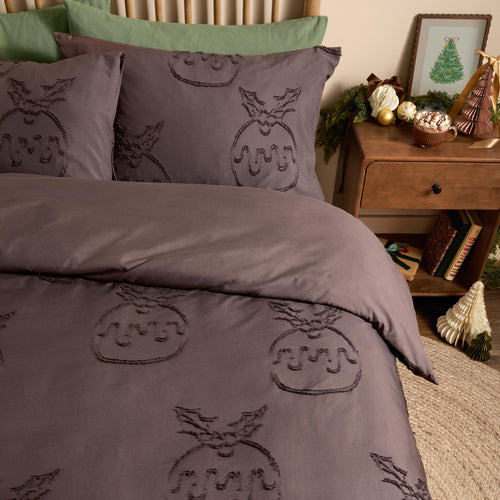 Pudding Soft Tufted Christmas Duvet Cover Set Chocolate