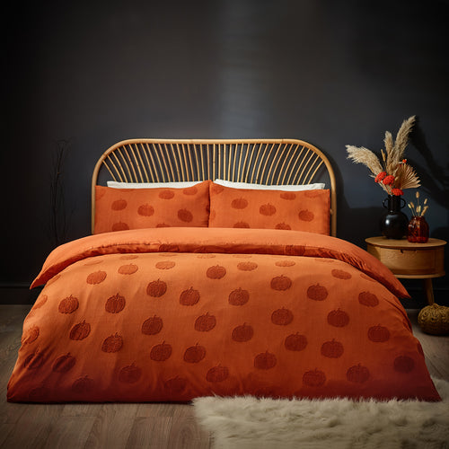 Abstract Orange Bedding - Pumpkin Tufted Halloween Duvet Cover Set Spice furn.