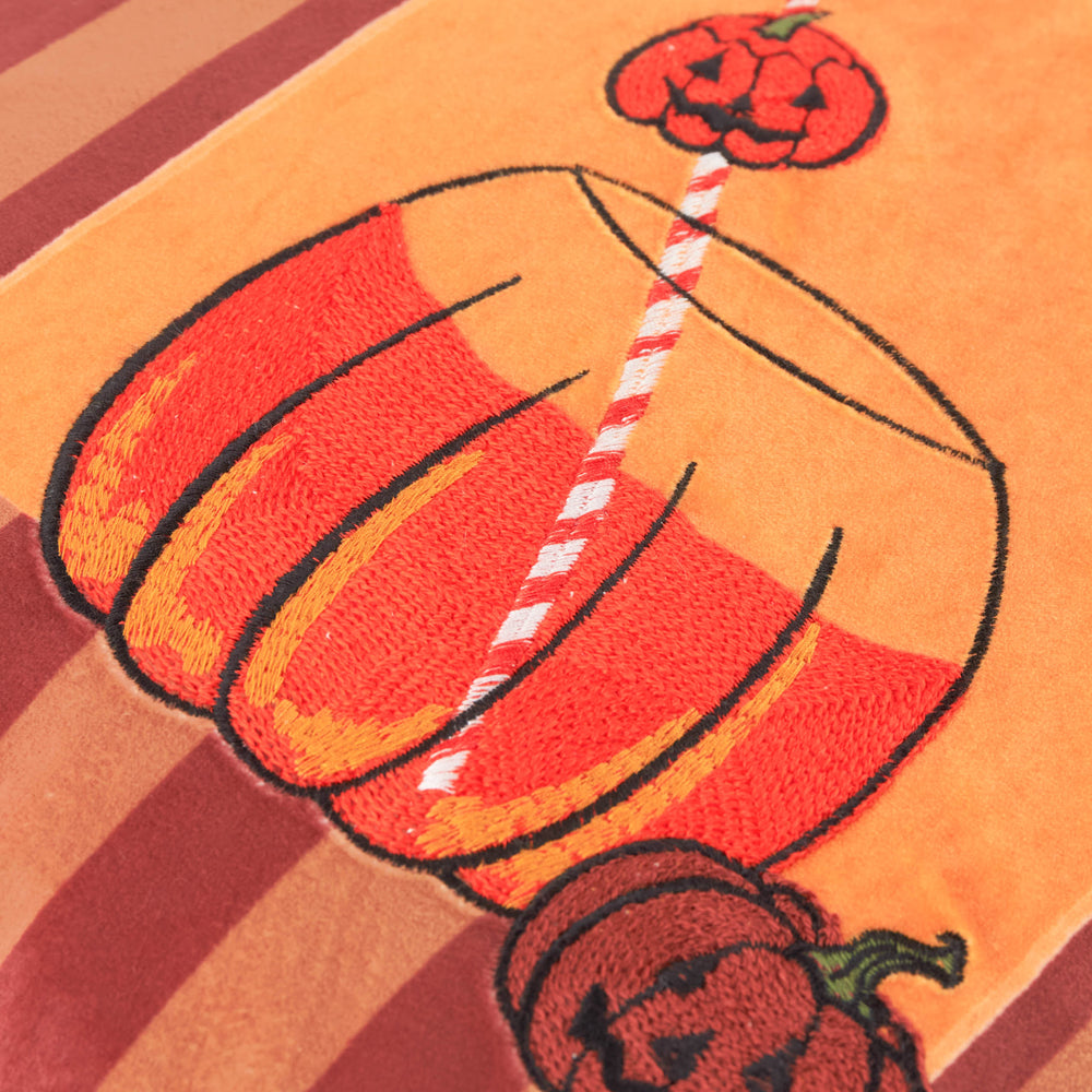 Pumpkin Spice Velvet Cushion Orange