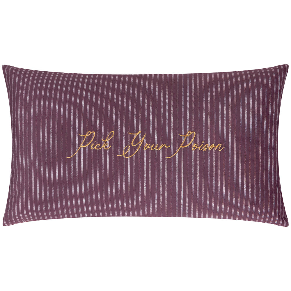 Pick Your Poison Velvet Halloween Cushion Multicolour