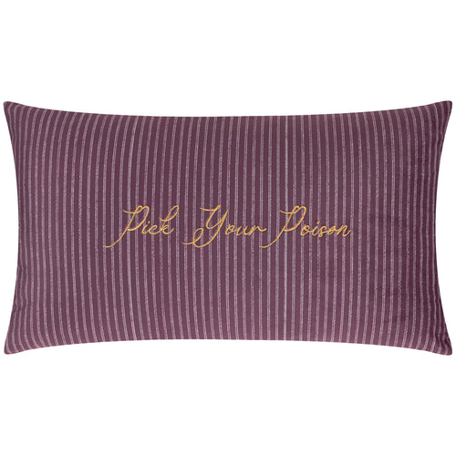 Striped Pink Cushions - Pick Your Poison Velvet Halloween Cushion Cover Multicolour Furn