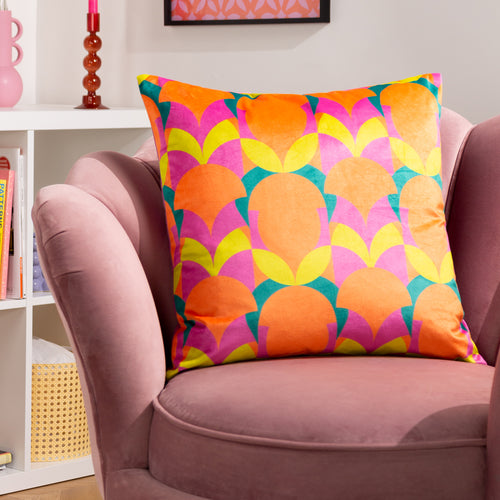 Abstract Orange Cushions - Raeya Art Deco Cushion Cover Neon heya home