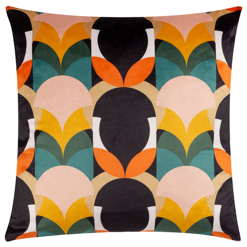 Abstract Orange Cushions - Raeya Art Deco Cushion Cover Peach/Black heya home