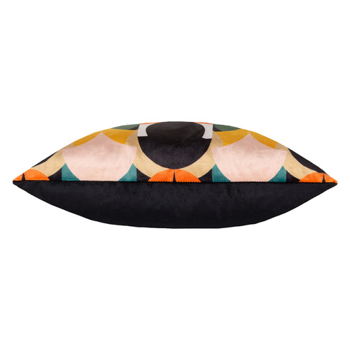 Abstract Orange Cushions - Raeya Art Deco Cushion Cover Peach/Black heya home