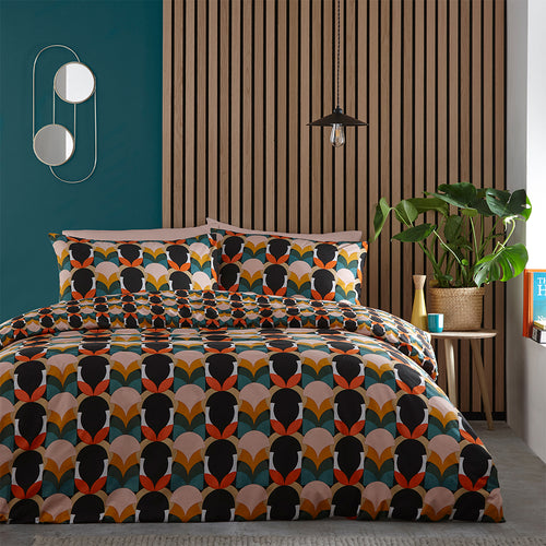 Abstract Multi Bedding - Raeya Art Deco Duvet Cover Set Multicolour furn.