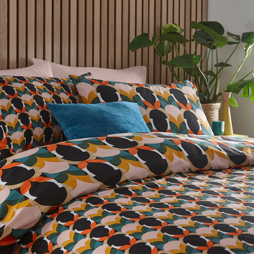 Abstract Multi Bedding - Raeya Art Deco Duvet Cover Set Multicolour furn.