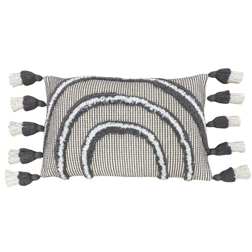  Grey Cushions - Rainbow Tuft Tasselled Cushion Cover Grey furn.