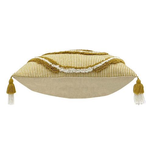  Yellow Cushions - Rainbow Tuft Tasselled Cushion Cover Ochre furn.