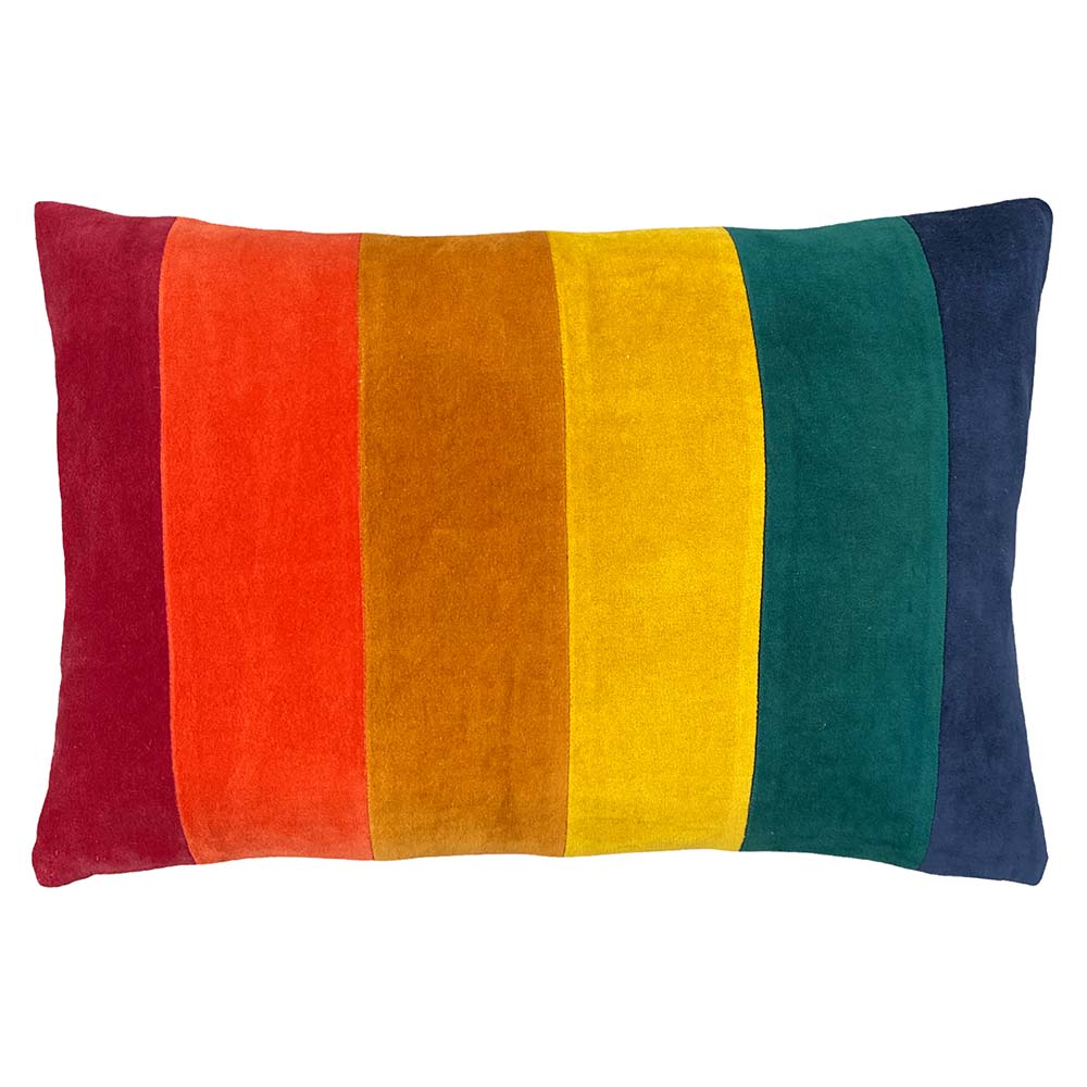 Striped Yellow Cushions - Rainbow Striped Cushion Cover Jewels furn.