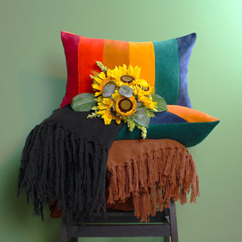 Rainbow Striped Cushion Jewels
