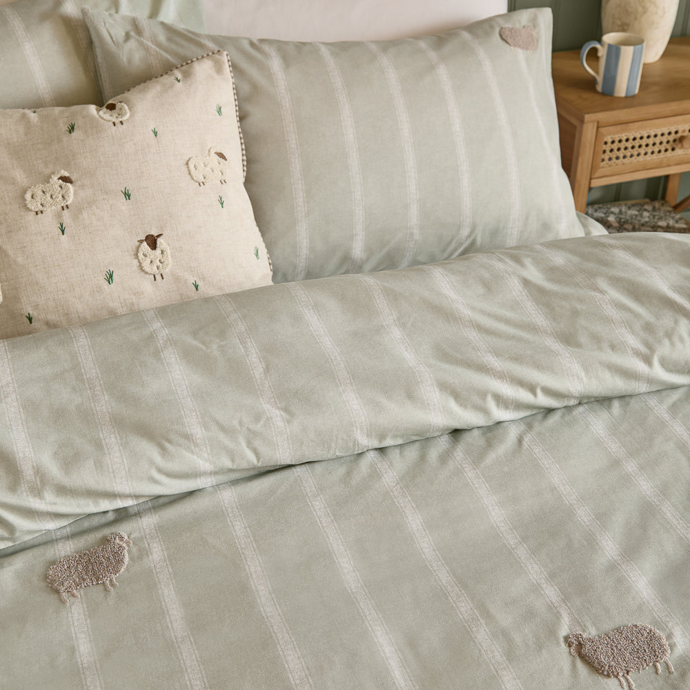 Ramble Sheep Duvet Cover Set Sage