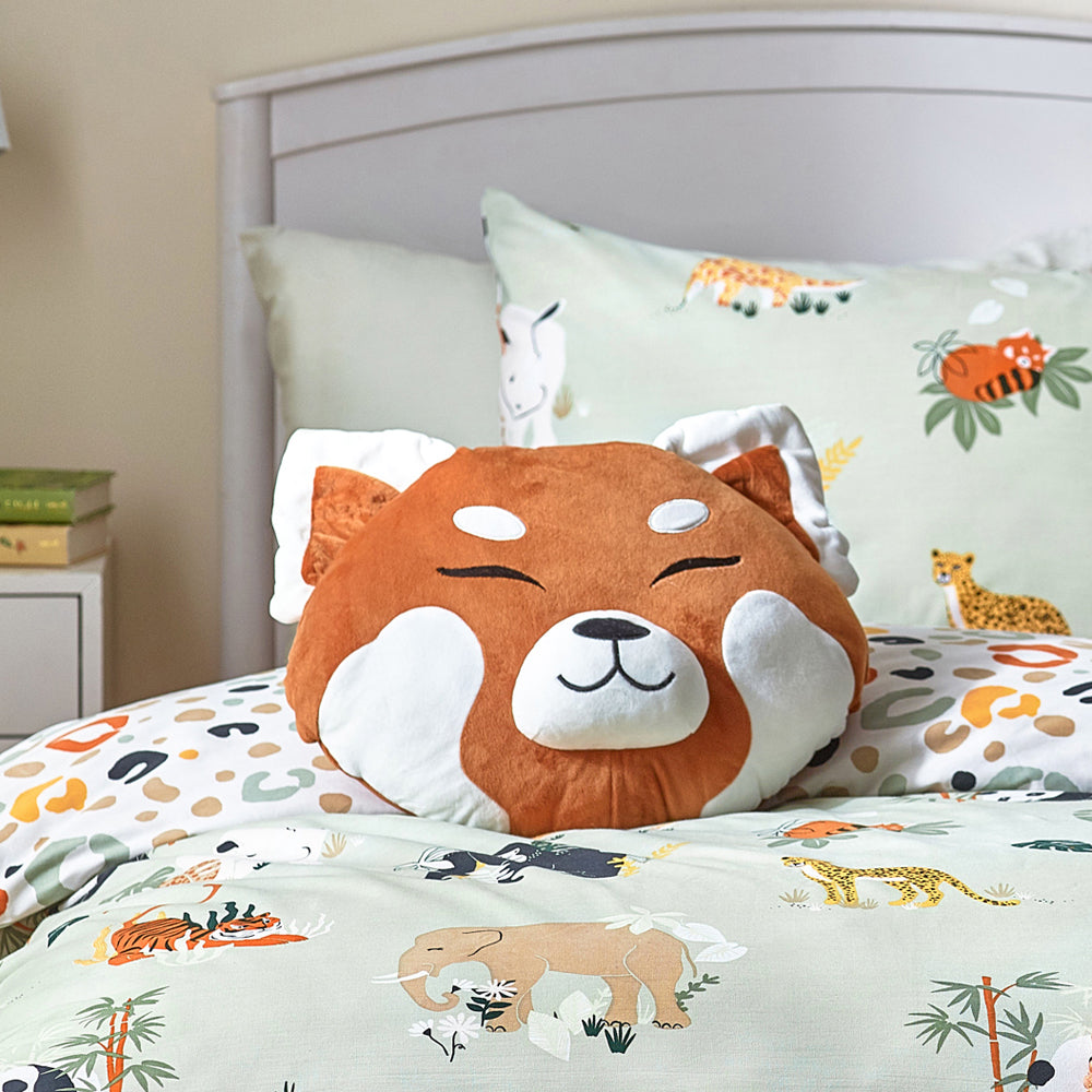 Red Panda Orange Kids Novelty Ready Filled Cushion Orange Cushions little furn. furn