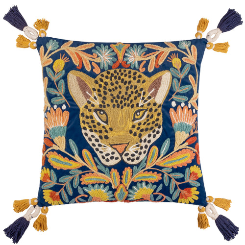 Animal Blue Cushions - Regal Leopard  Cushion Cover Royal Blue Wylder