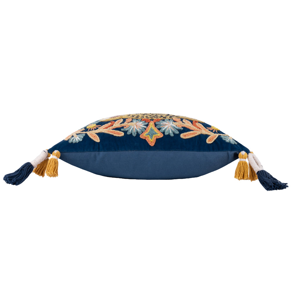 Regal Leopard Cushion Royal Blue