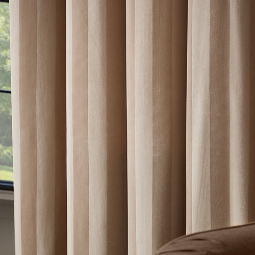 Regency Stripe Velvet Fully Lined Eyelet Curtains Grey