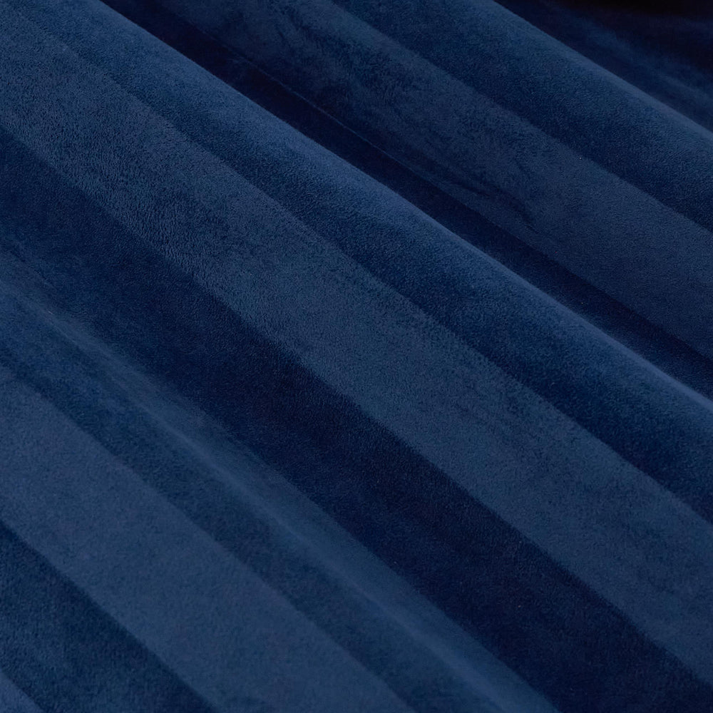 Regency Stripe Velvet Fully Lined Eyelet Curtains Midnight