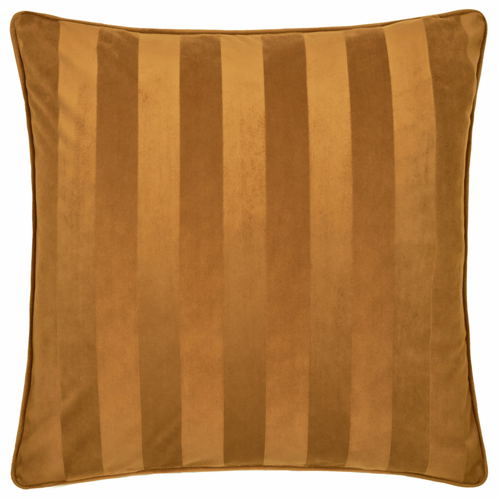 Striped Gold Cushions - Regency Stripe Velvet Cushion Cover Antique Gold Paoletti