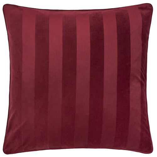 Regency Stripe Velvet Cushion Burgundy