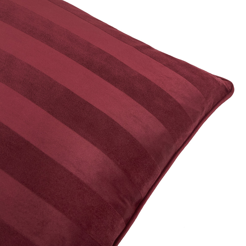 Regency Stripe Velvet Cushion Burgundy