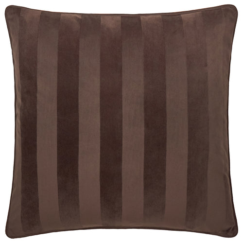 Regency Stripe Velvet Cushion Chocolate