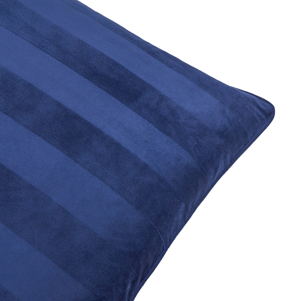 Regency Stripe Velvet Cushion Midnight