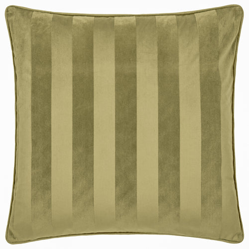 Regency Stripe Velvet Cushion Olive