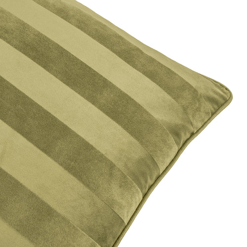Regency Stripe Velvet Cushion Olive
