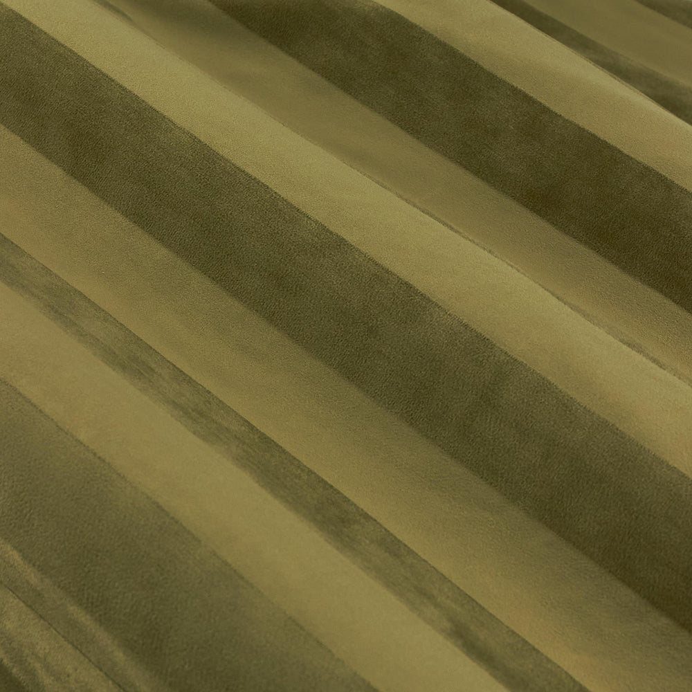 Regency Stripe Velvet Fully Lined Eyelet Curtains Olive