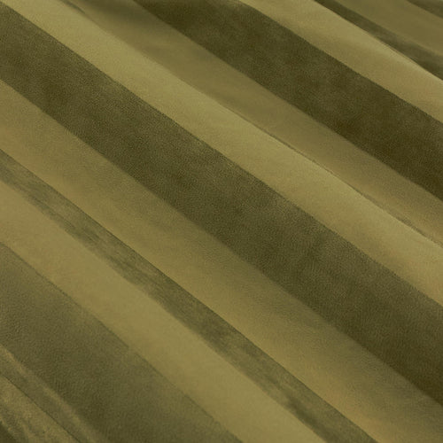 Regency Stripe Velvet Fully Lined Eyelet Curtains Olive