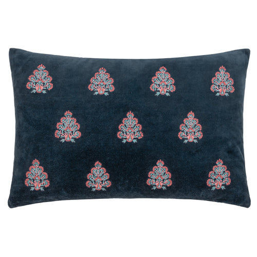 Global Blue Cushions - Rennes Embroidered  Cushion Cover Navy 1973