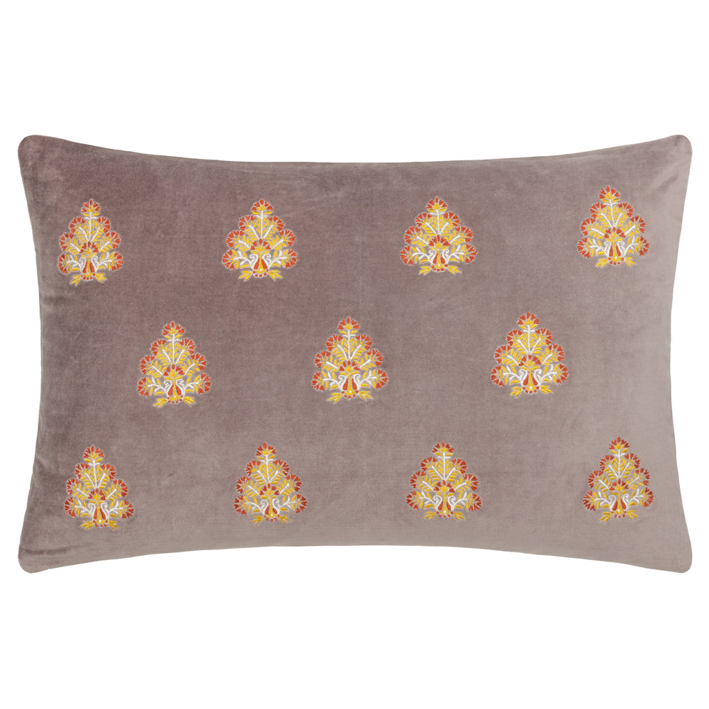 Rennes Embroidered Cushion Taupe