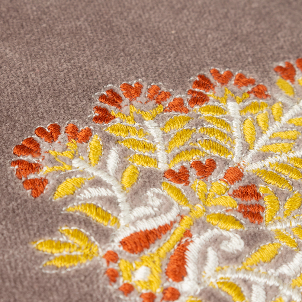 Rennes Embroidered Cushion Taupe