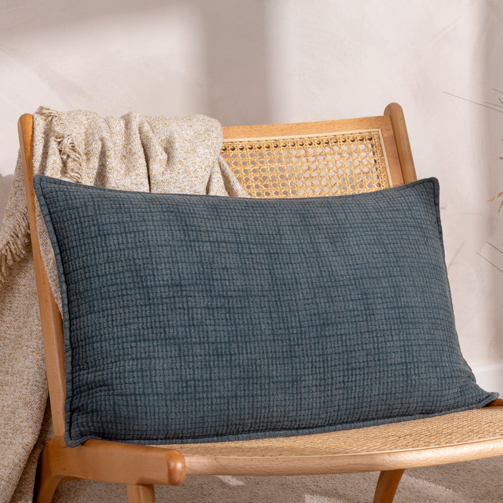 Ribble Blue Cushion Cover Ink Cushions Yard furn