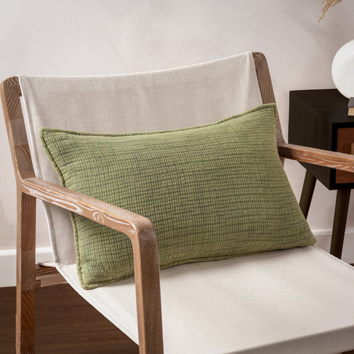 Plain Green Cushions - Ribble  Cushion Cover Khaki Yard