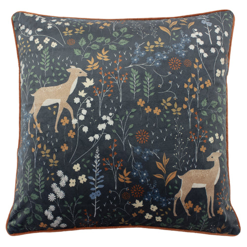 Animal Blue Cushions - Richmond Botanical Woodland Cushion Cover Midnight Blue furn.