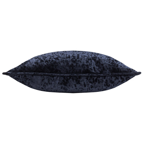Plain Black Cushions - Ripple Plush Velvet Cushion Cover Black Paoletti