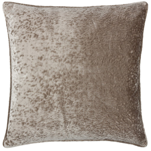 Plain Brown Cushions - Ripple Plush Velvet Cushion Cover Taupe Paoletti