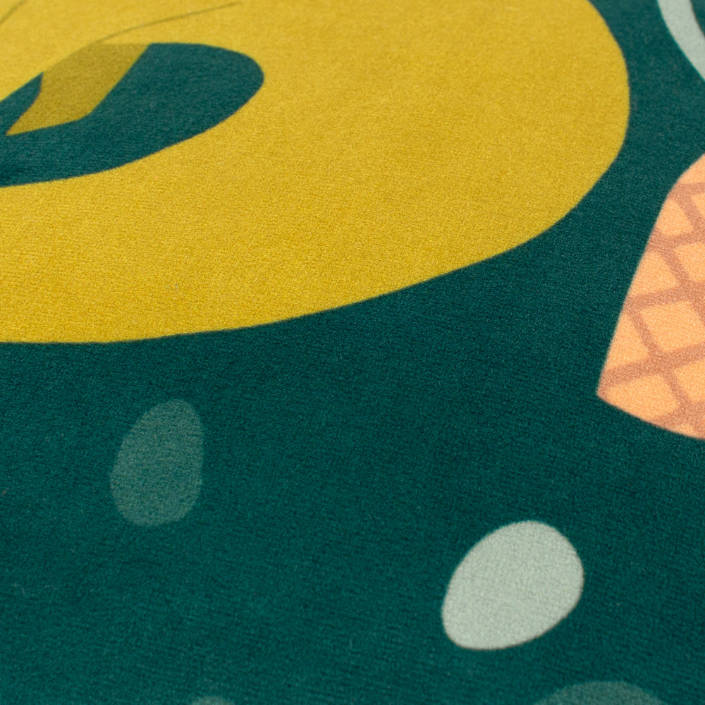 Roar Piped Velvet Cushion Teal