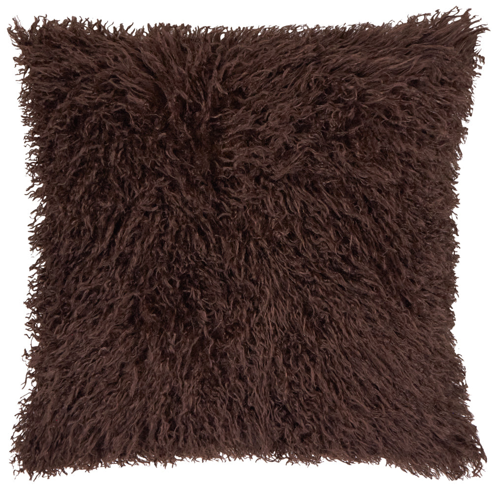 Rowan Faux Fur Cushion Chocolate
