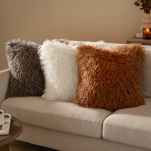 Rowan Faux Fur Cushion Ginger